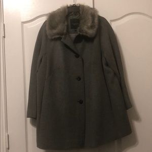 Talbots fur trim coat